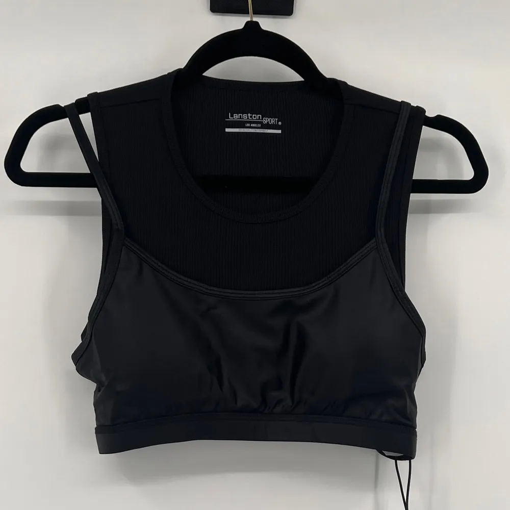Lanston Sport Inspire Layered Sports Bra in Black Size Large NWT - Image 3