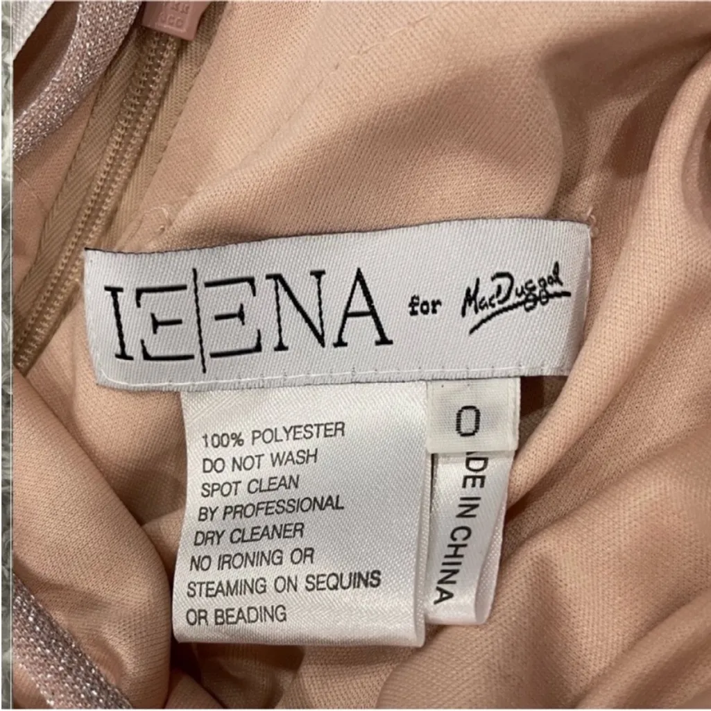 Ieena for Mac Duggal 26079 Slip Rose Quartz Gown Prom Dress sz 0 - Image 5