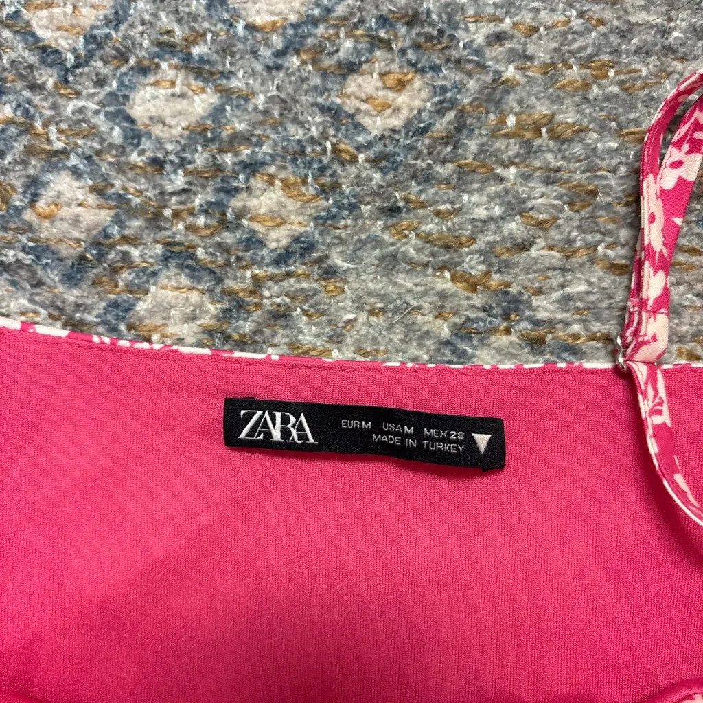 Zara Pink Floral Bodysuit Top - Image 6