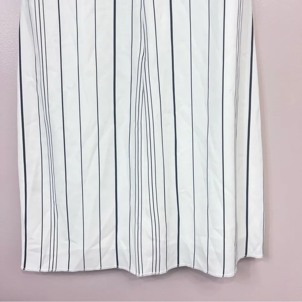 Calvin Klein Crew Neck Sleeveless Women's Shift Dress White Stripes Size 8 - Image 9