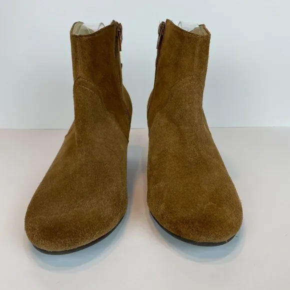 Donald J. Pliner DMSX Ankle Booties 8 Brown Suede Leather Zip Annie Boots‎ Women - Image 5