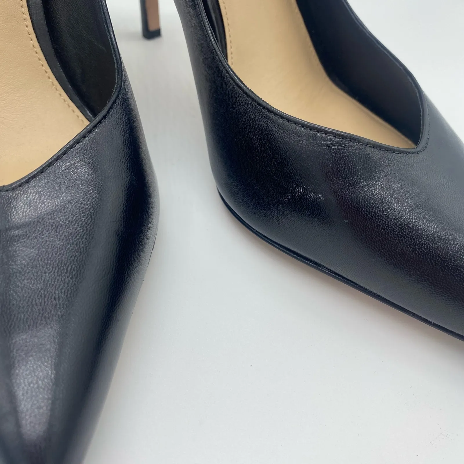 Veronica Beard Lisa Black Leather Pointed Toe Pumps Heels Women's size 10 - Image 8