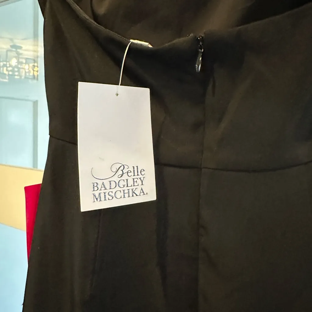 Badgley Mischka Black Asymmetrical Dress - Image 7