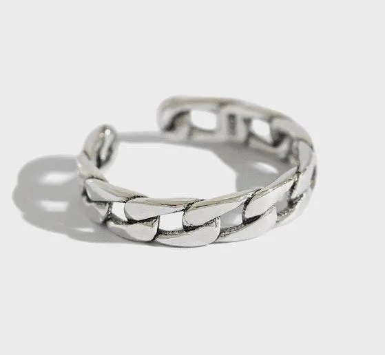 Twist ring silver ring ring of the day Unisex rings adjustable ring - Image 3