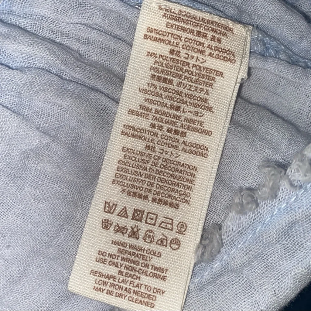 Free People Sweet Jane Baby Doll Top Sz S Baby Blue - Image 15