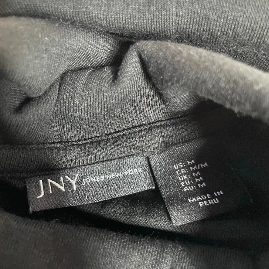 JNY JONES NEW YORK Medium Sleeveless Turtleneck Tank Top‎ Blouse Black - Image 2