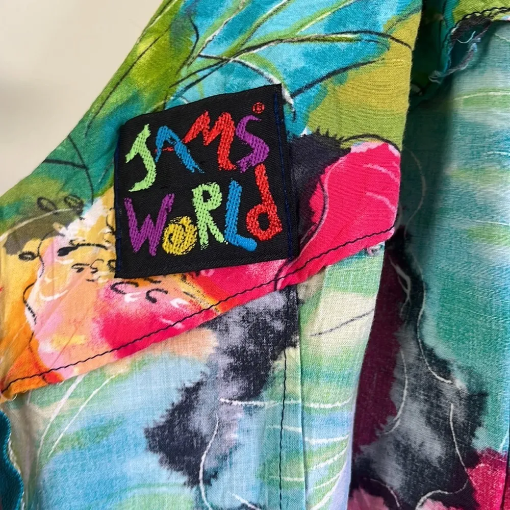 Jams World Surf Line Hawaii Floral Dress Size 9 Vintage - Image 6