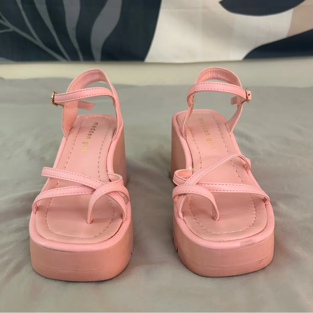 Madden Girl  Vaultt Platform Wedge Sandals 5 Pink - Image 2