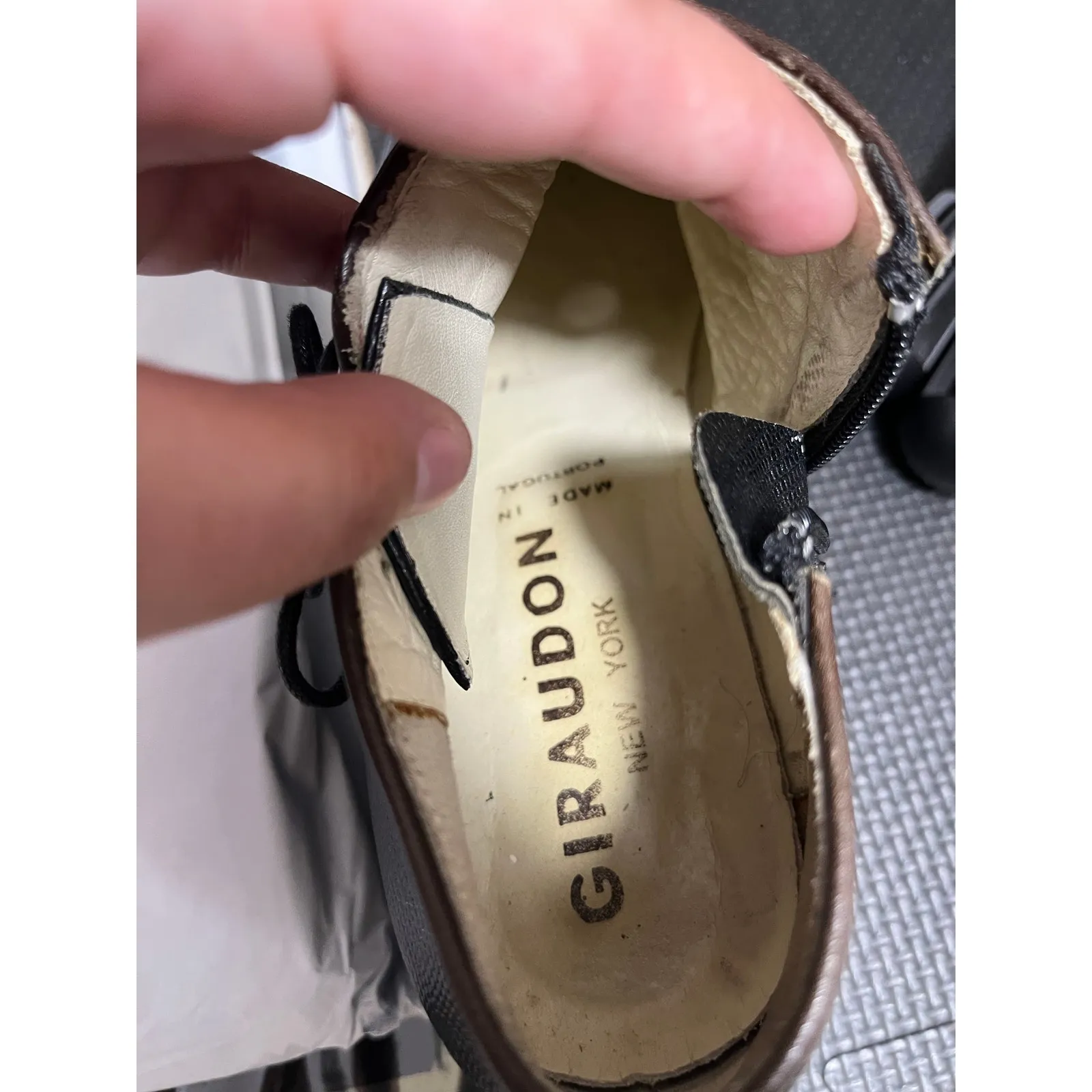 Vintage Giraudon platform black‎ leather chunky punk goth cosplay 90s fits US 7 Black - Image 9