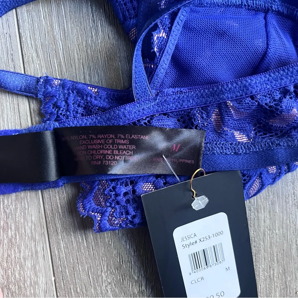 Frederick’s of Hollywood Blue Lace Bralette Medium New - Image 8