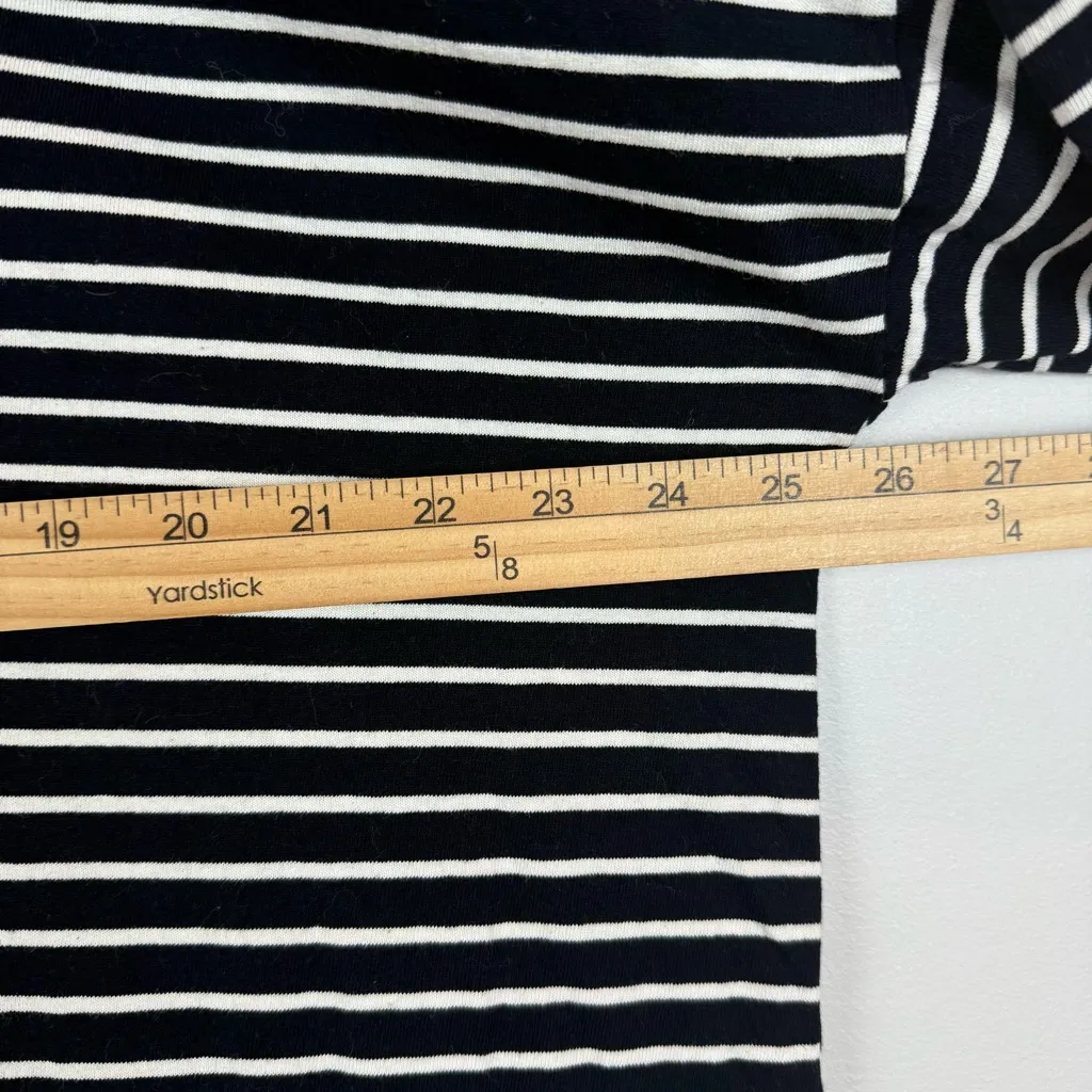 Mod Ref Top Women Sz M Black White Striped Linen‎ Blend Long Sleeve Casual Basic - Image 7
