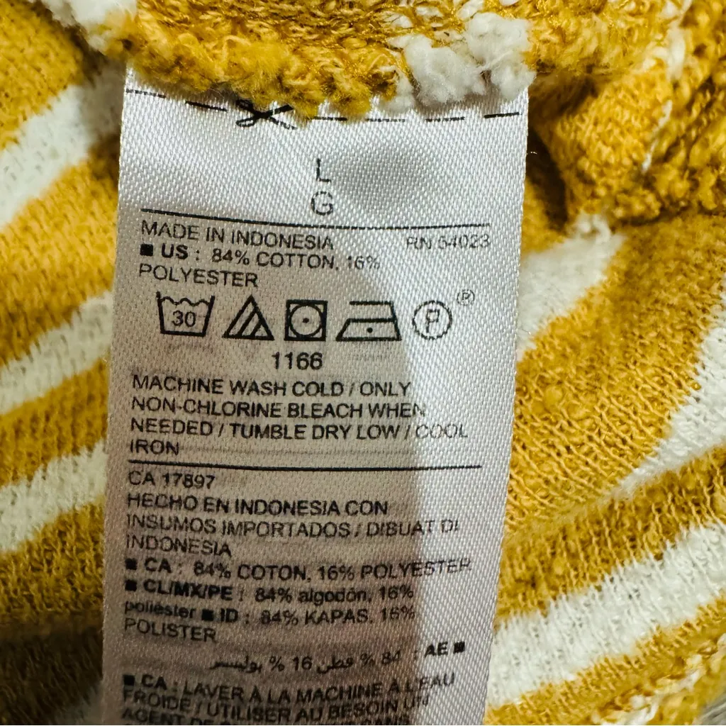 Old Navy Women Mustard and White Striped Long‎ Sleeve Relaxed Sweater Size L - Image 12