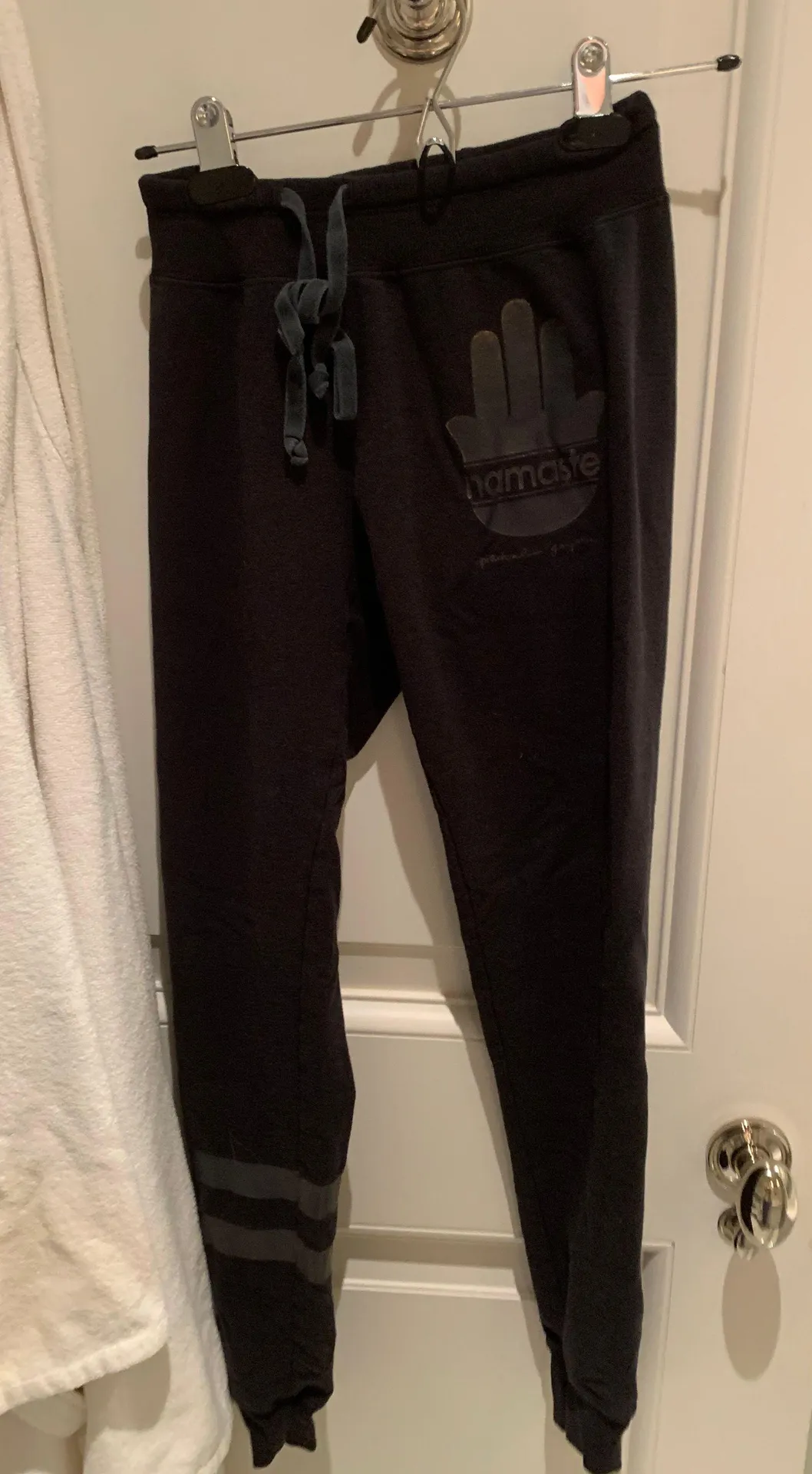 Black sweat pants with Silver stripes - Image 4