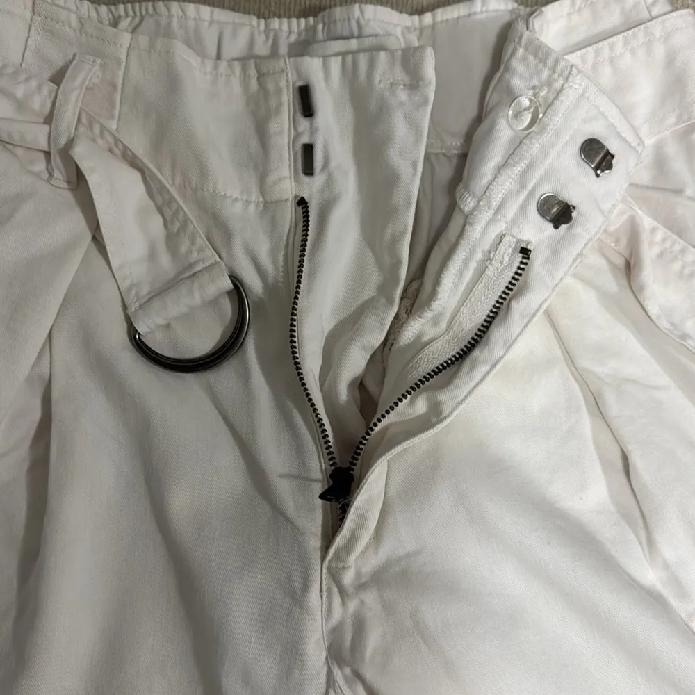 Abercrombie & Fitch Light Cream Wide-Leg Pants with Belt Cotton Blend - Image 6