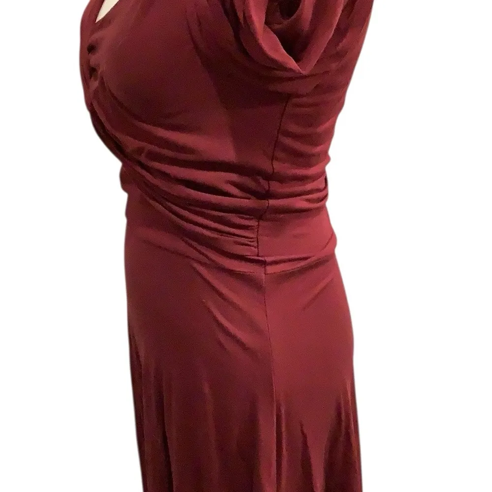 VENUS Maroon Burgundy  Ruched V Neck Front Dress Brand New - Image 4