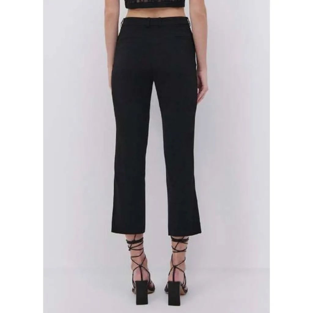 Jonathan Simkhai Ivy Split‎ Hem Cropped Trouser Pants Black Office Work Size 12 - Image 2
