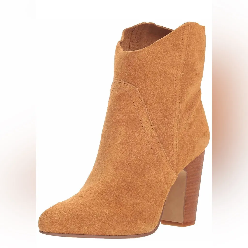 Vince Camuto Pointed Toe‎ High Heeled Booties Camel Suede size 6.5 - Image 2