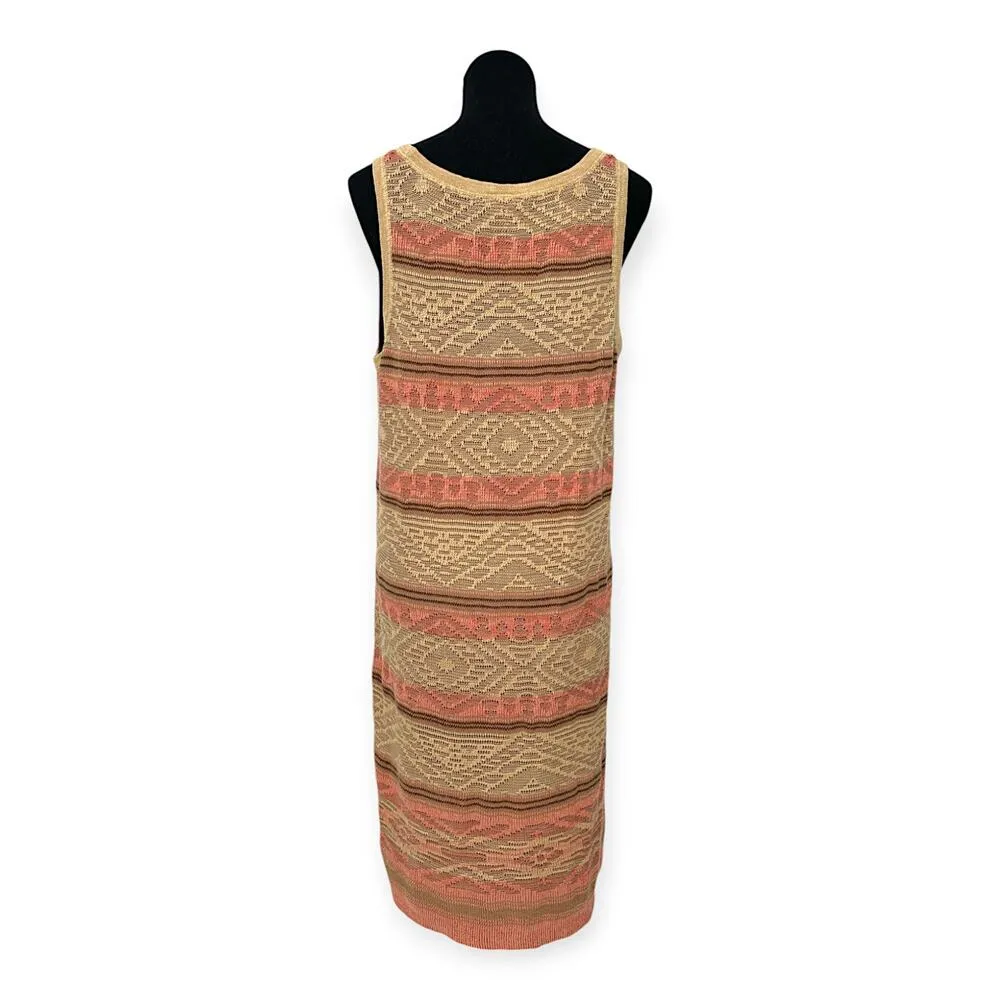 Ralph Lauren | 1X | Linen Cotton Textured Knit Aztec Sleeveless Sweater Dress - Image 6