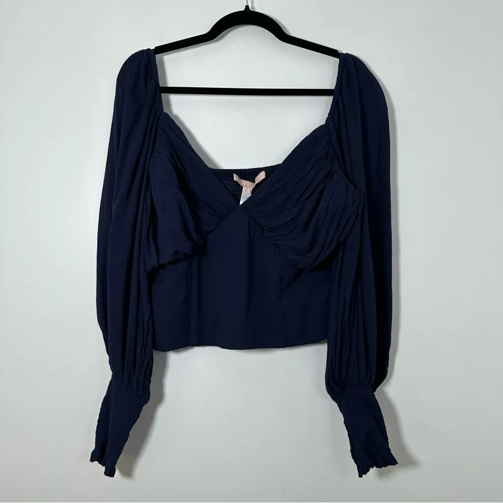 Anthropologie Hutch Navy Blue Reni Blouse Size L - Image 2
