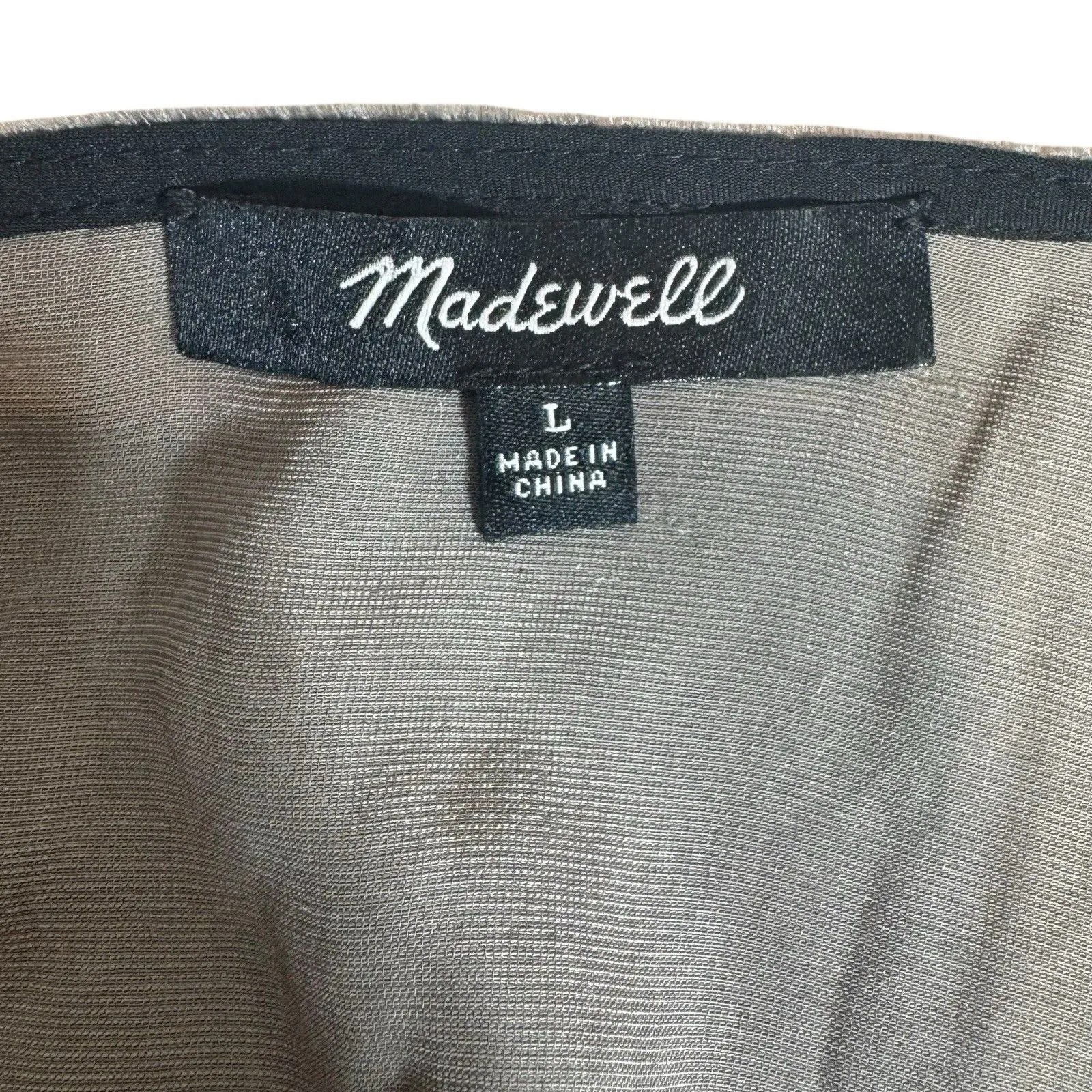 Madewell Silk Velvet Dress Size L Gray Bow Tie Back Whimsigoth Goblin Grunge Y2K - Image 5
