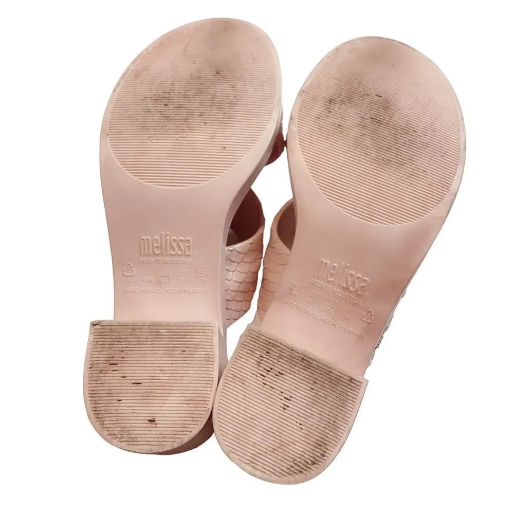 Y2K Baja East By Melissa Python Textured Block Heel Sandal 9.5 - Image 6