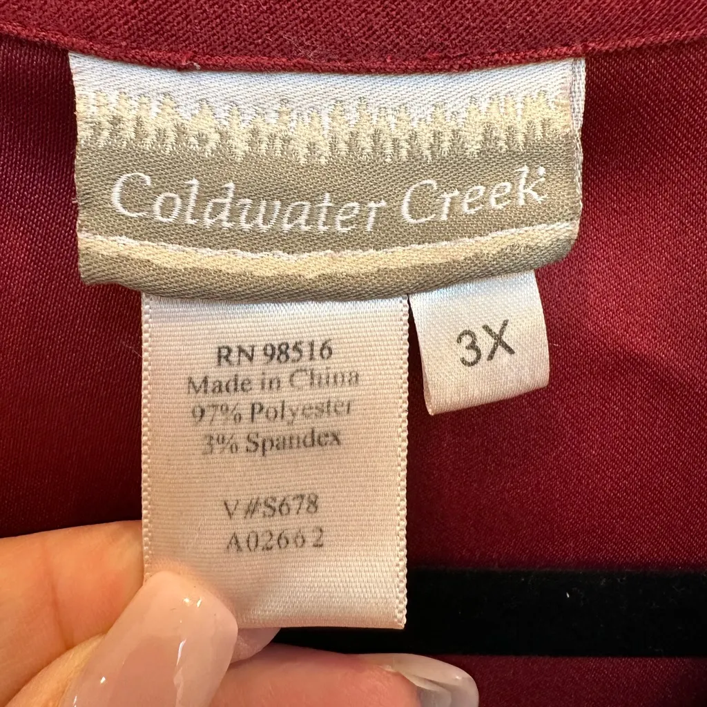 Vintage Coldwater Creek Red Faux Suede Lightweight Jacket Blouse Plus Size 3X - Image 6