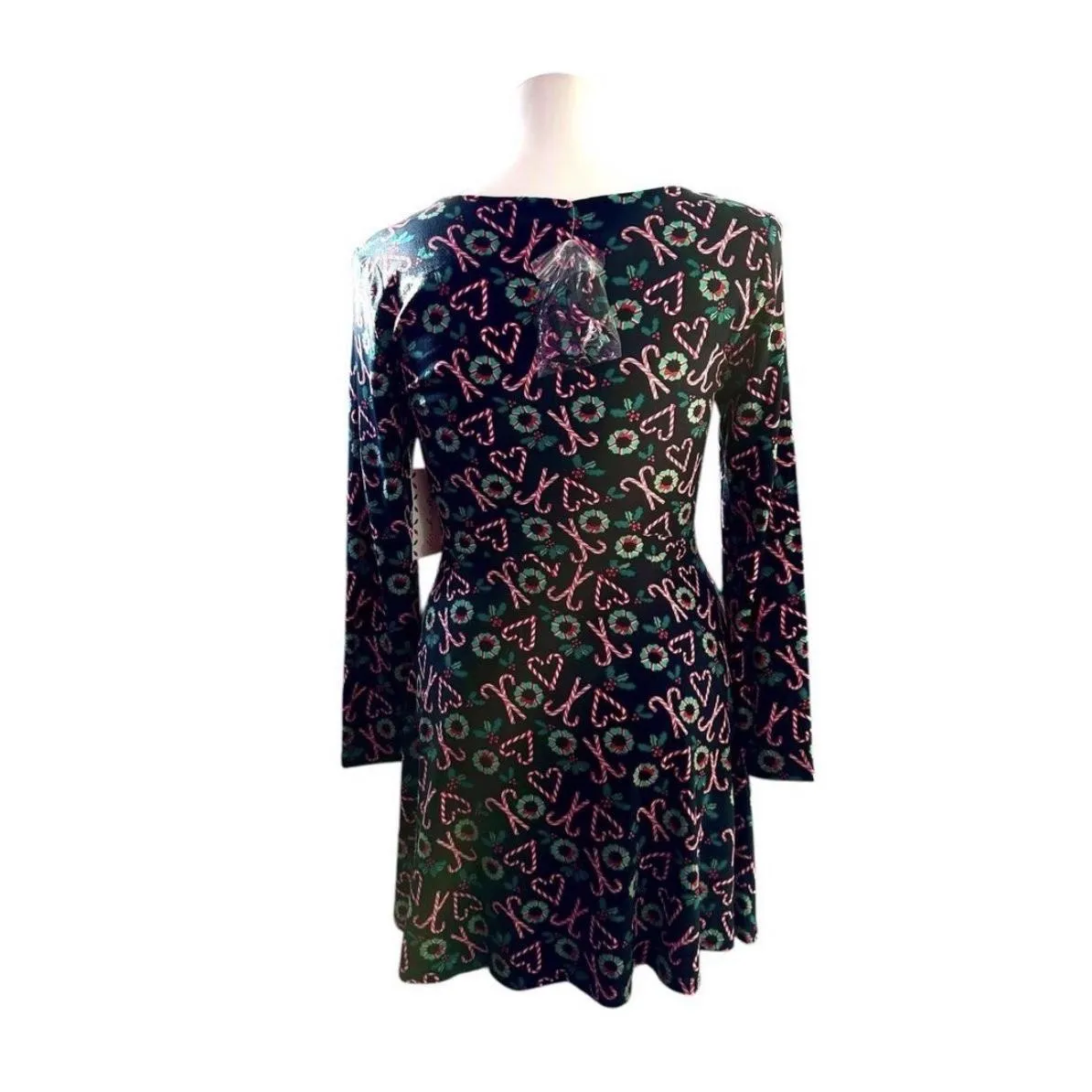 Allison Brittney Dress Womens Christmas Print Festive Holiday Long Sleeve - Image 3