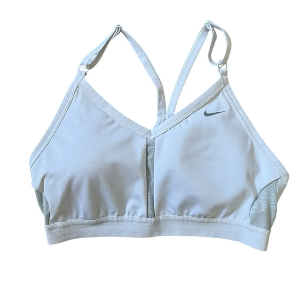 Nike Indy Womens Light Support Padded V-Neck Sports Bra Size Large White - Image 2