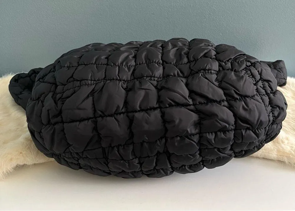 Quilted Black Hobo Bag - Image 5