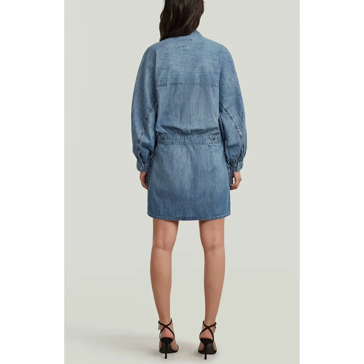 G-Star RAW Women's Macro Balloon Mini Dress Blue Denim Sz Medium NWT Lightweight - Image 11