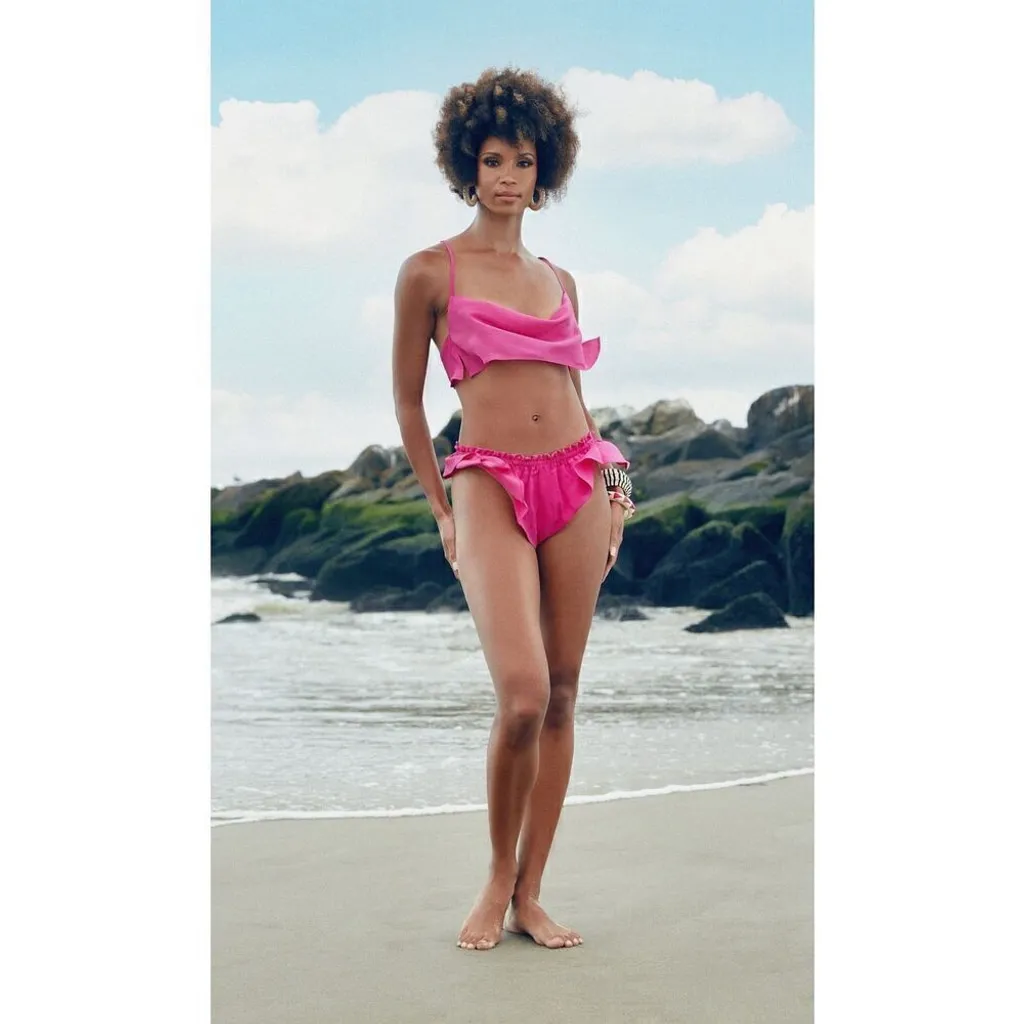 Women’s 100% Silk Cami Top & Bottoms Pink Set L/XL Size L - Image 2