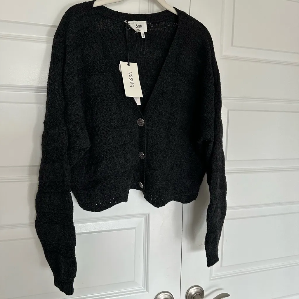 BA&SH Grey‎ Harold Wool Cashmere Cardigan Sweater-NWT L - Image 8