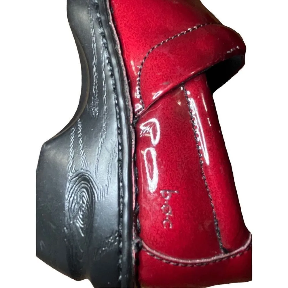 b.o.c Born Concept Red Patent Leather Clogs size 7.5 nursing medical Red - Image 3