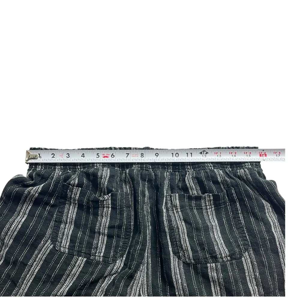 Briggs Linen Black White Striped High Waist Shorts Size‎ Large Boho Chic Hippie - Image 8