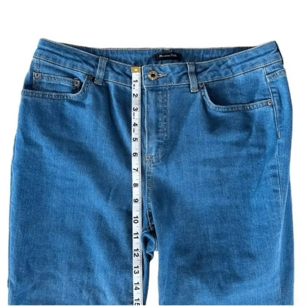 Massimo Dutti Blue Wash Denim High Waist Cropped Bootcut Cotton Stretch Jeans 8 - Image 8
