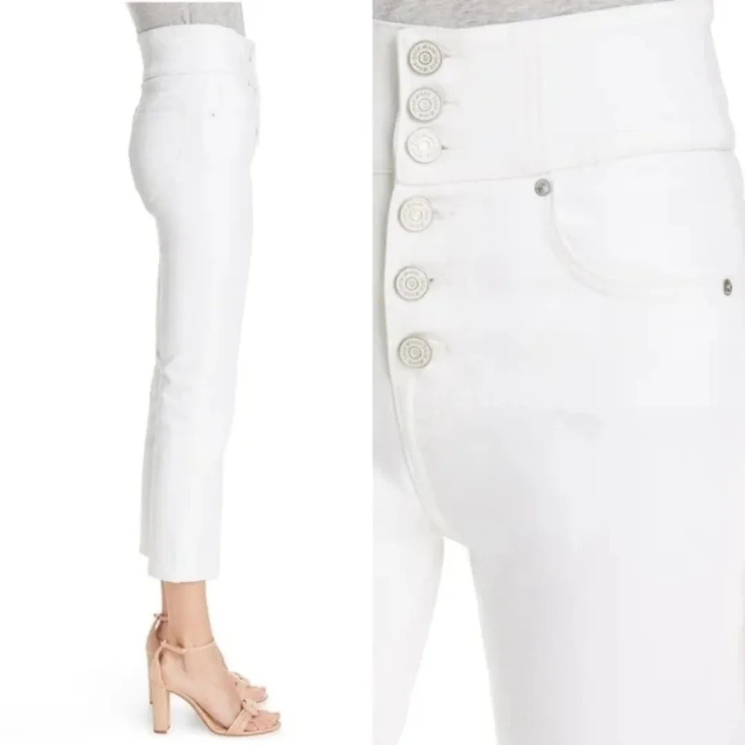 Joie |‎ Laurelle High Waisted Cropped Straight Jeans in White Size 29 - Image 3