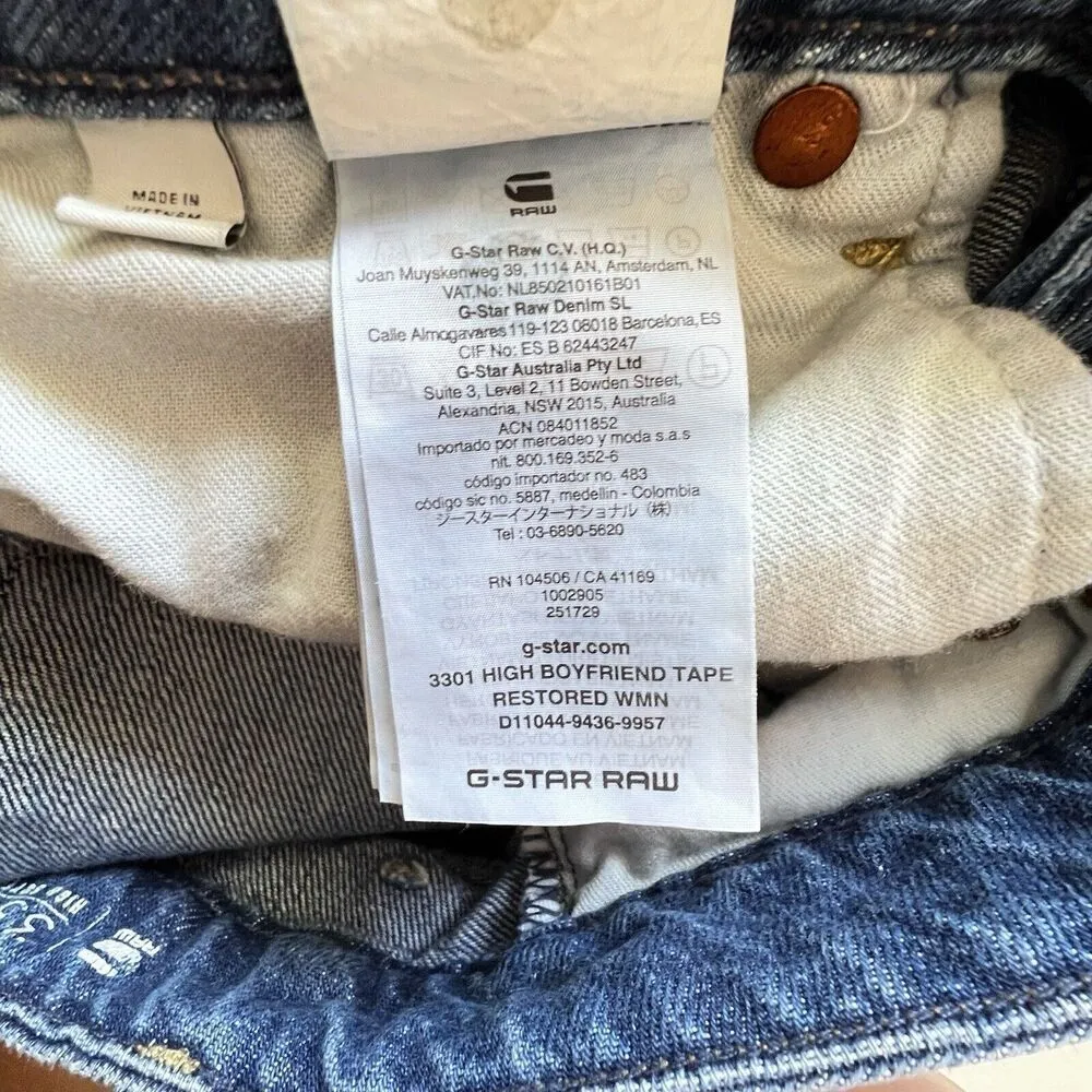 G-Star Raw 3301 High Boyfriend womens luxury casual comfortable Jeans Size 27 - Image 16
