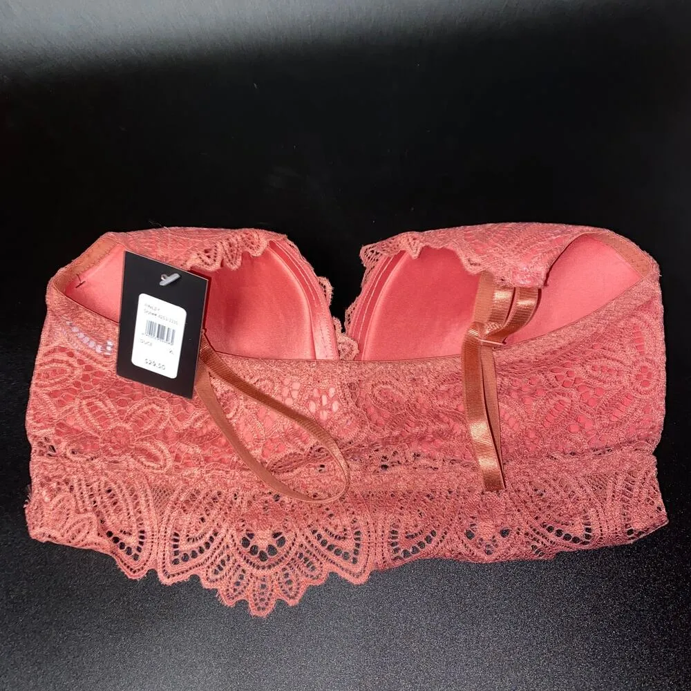 NWT Frederick's of Hollywood Finley Mauve Lace Wireless Bra Bralette Longline XL - Image 5