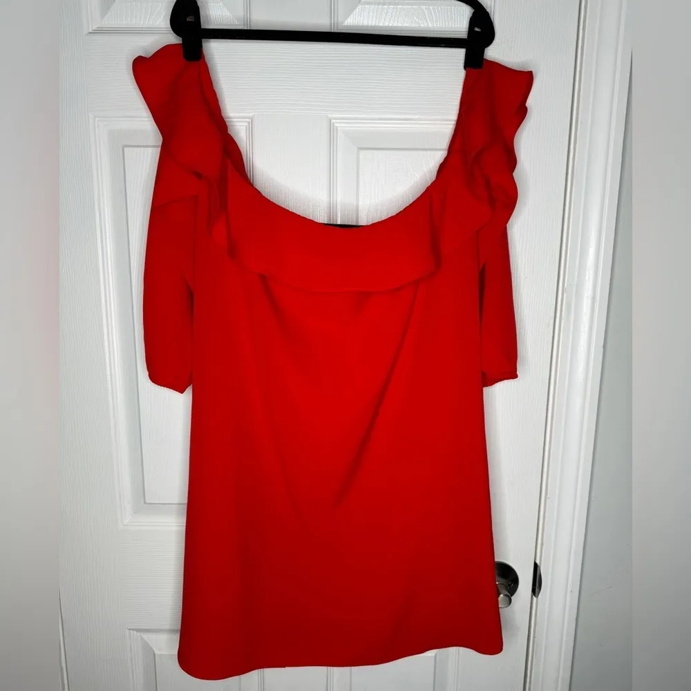 AMANDA‎ UPRICHARD Red Off-Shoulder Mini Dress Size Small Cocktail Party - Image 3