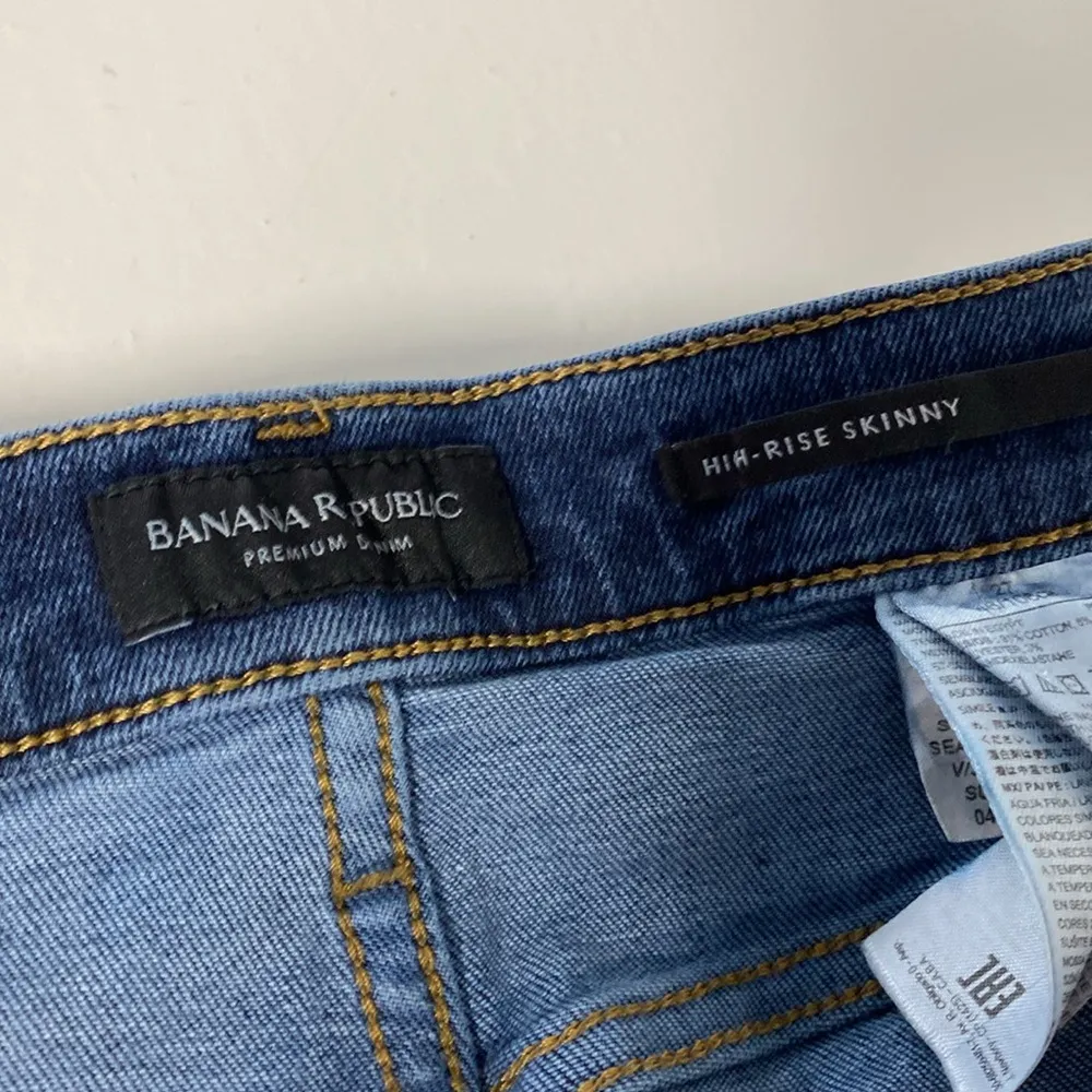 Banana Republic Skinny High Rise Women Blue Jeans Size 27 - Image 5