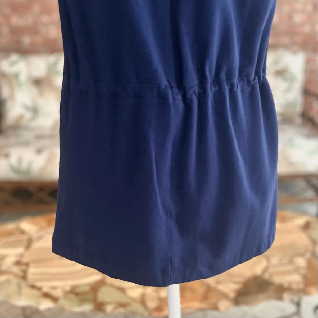 Fabletics Hannah Vest Fleece Hoodie Blue Knit XXS Drawstring Open Front Casual - Image 8