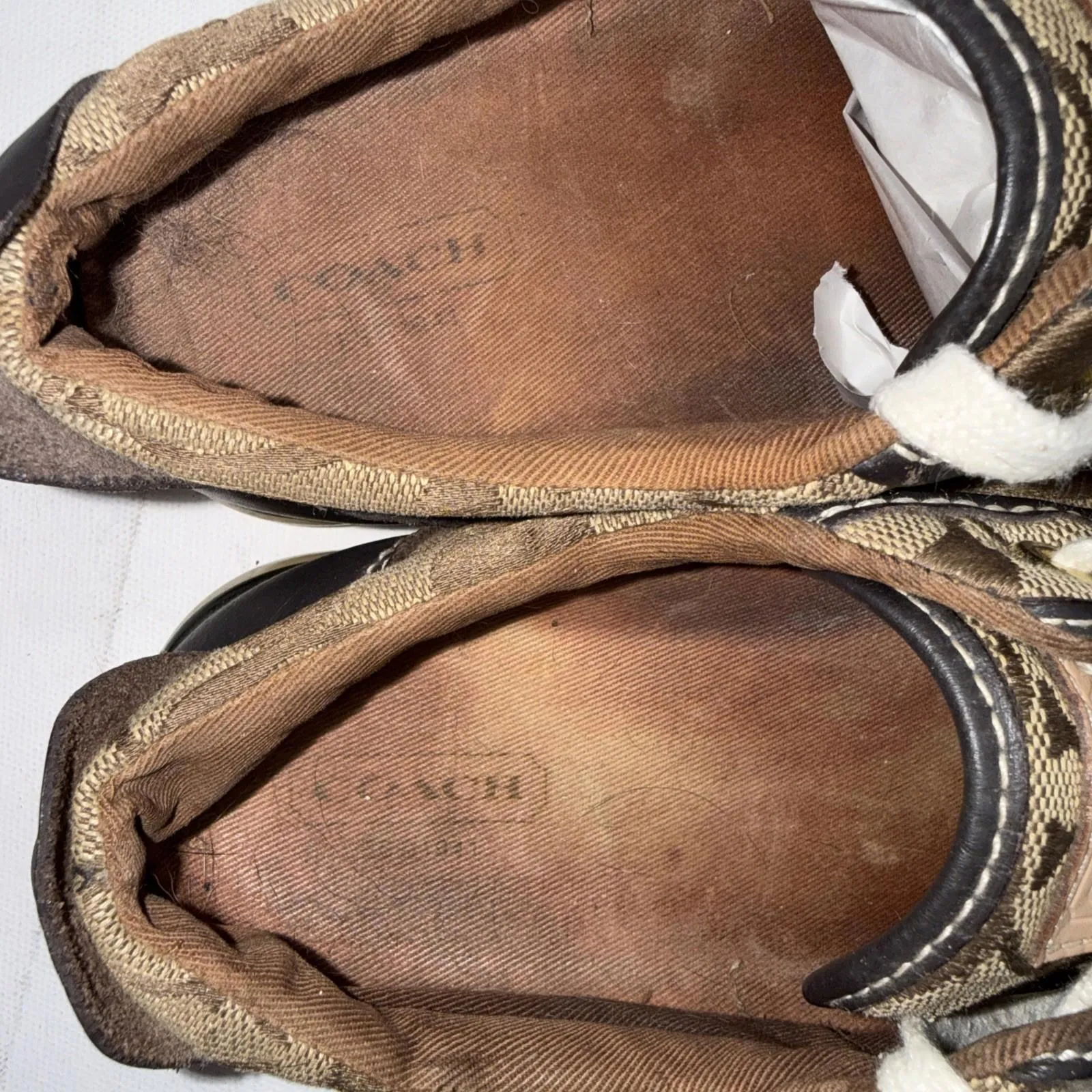 Coach Barrett Brown Vintage Style Monogram Designer Tennis Shoes 7.5B - Image 15