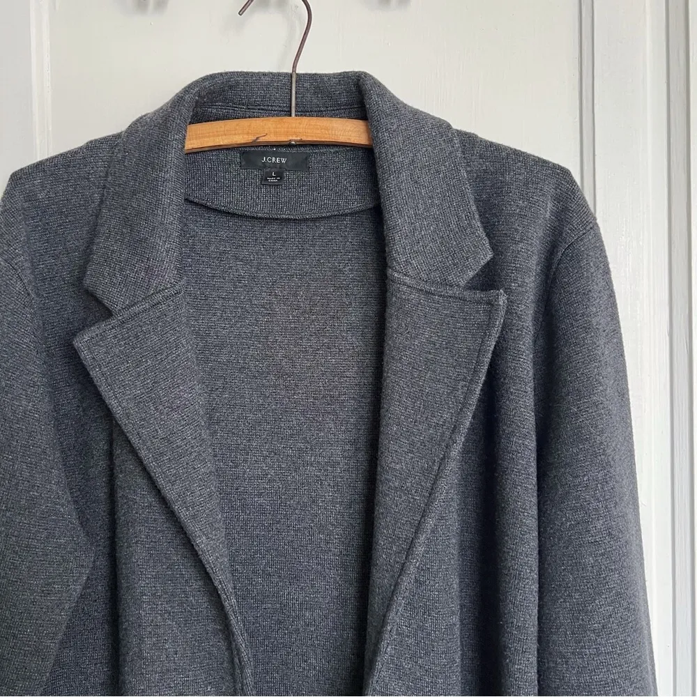 J Crew • Sophie Open-Front Sweater-Blazer jacket cardigan charcoal grey - Image 6