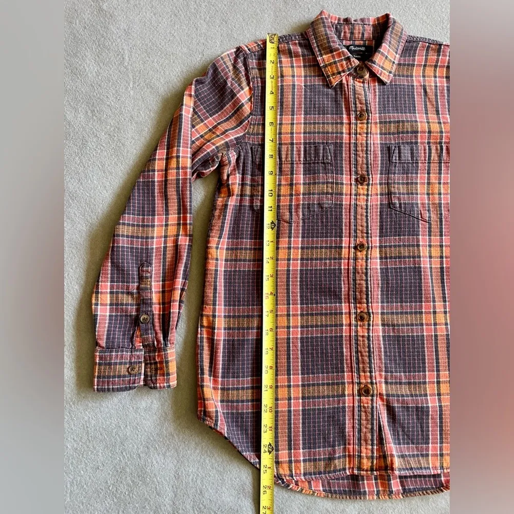 Madewell Women’s Flannel Classic Ex-Boyfriend Shirt Edith Plaid Size XS - Image 4