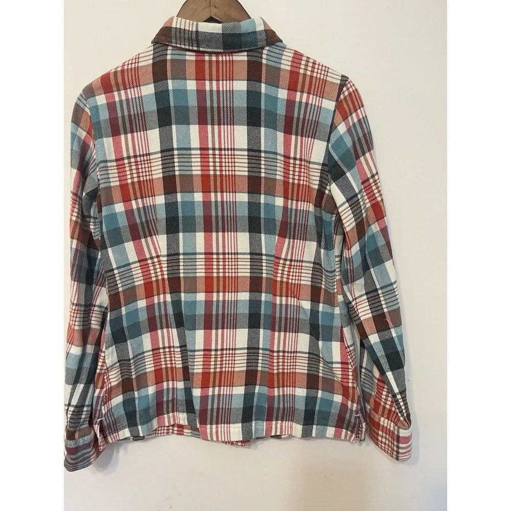 Patagonia Button Up Shirt Women's‎ Size 8 Organic Cotton Plaid Fjord Flannel - Image 5
