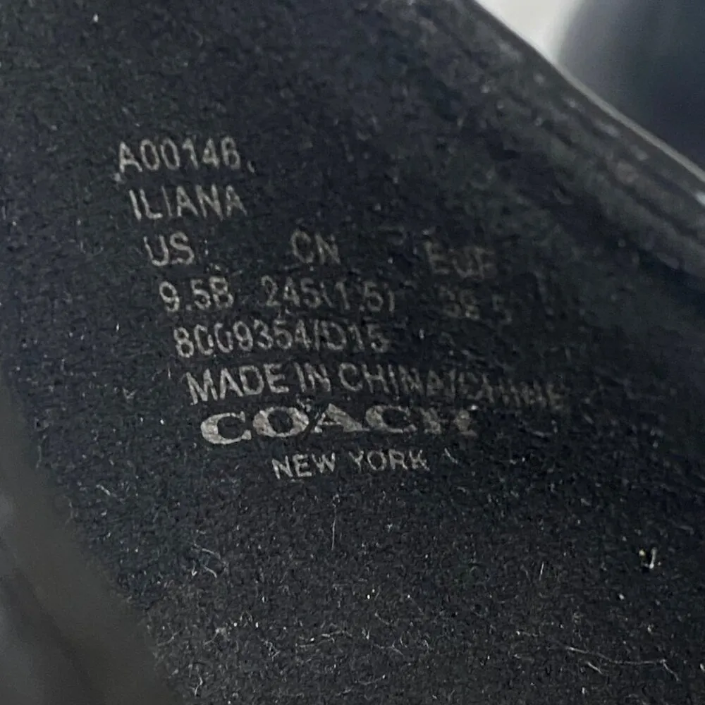 Coach Iliana Black Leather Ankle Strap Heels Size 9.5 - Image 5