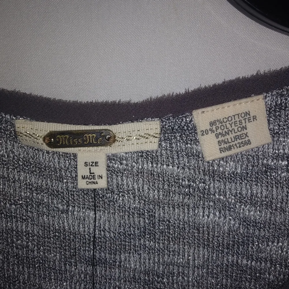 MISS ME L Black Silver Tank Top - Image 4