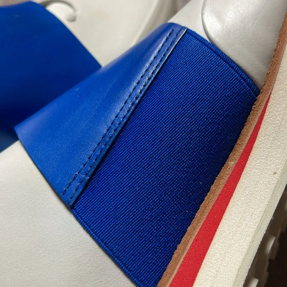 Rag & Bone Dylan Women’s Leather Elastic Runner in White & Blue Size 8.5 - Image 14