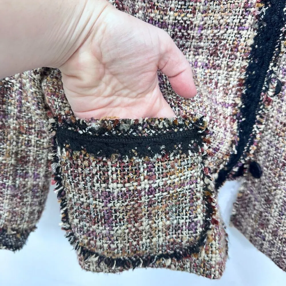 Coldwater Creek Brown Black Tweed Jacket Classic Career Country‎ Club Size 16 - Image 6