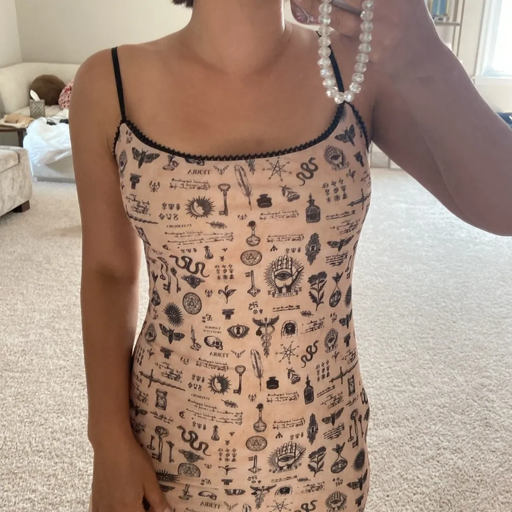 tattoo slip dress. S - Image 10